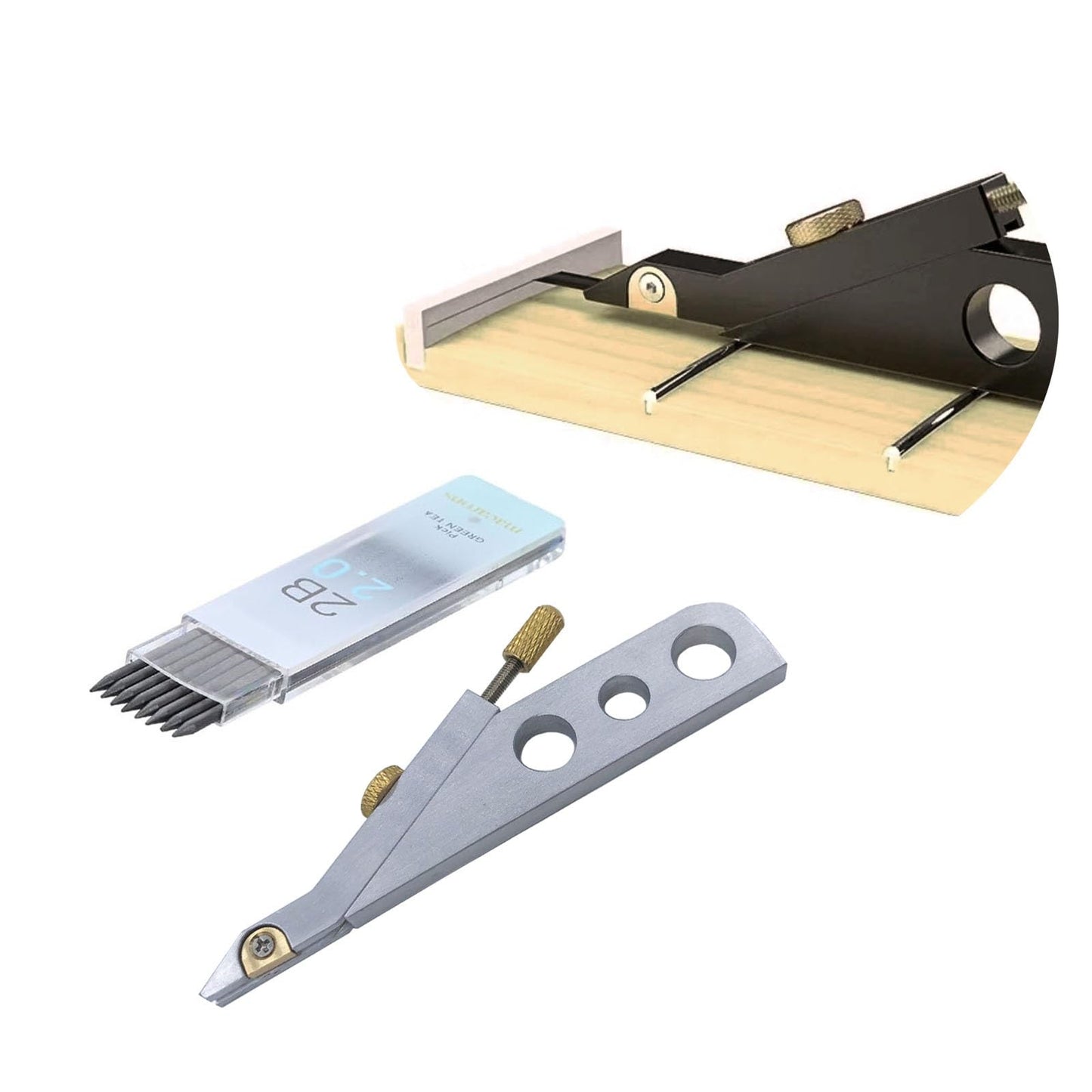 TUOREN Guitar Nut Scribe Tool Aluminum Alloy Guitar Nut and Saddle Height Mark Repair Tool for Luthiers and DIY Enthusiasts