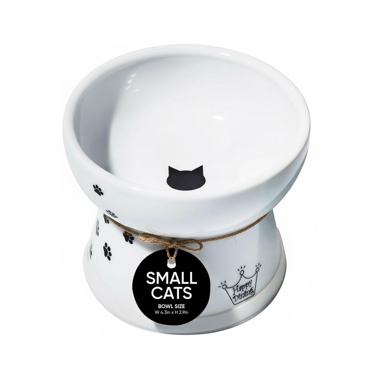Necoichi Raised Stress Free Cat Food Bowl, Elevated, Backflow Prevention, Dishwasher and Microwave Safe, No.1 Seller in Japan! (Cat, Regular)