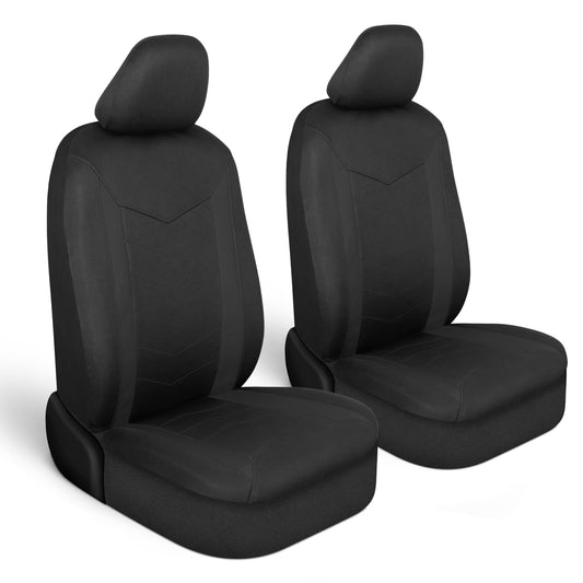 Motor Trend SpillGuard Seat Covers for Cars Trucks SUV – Black Seat Covers with Waterproof Neoprene Lining, Automotive Car Seat Covers for Front Seats Only, Forros para Asientos de Carro