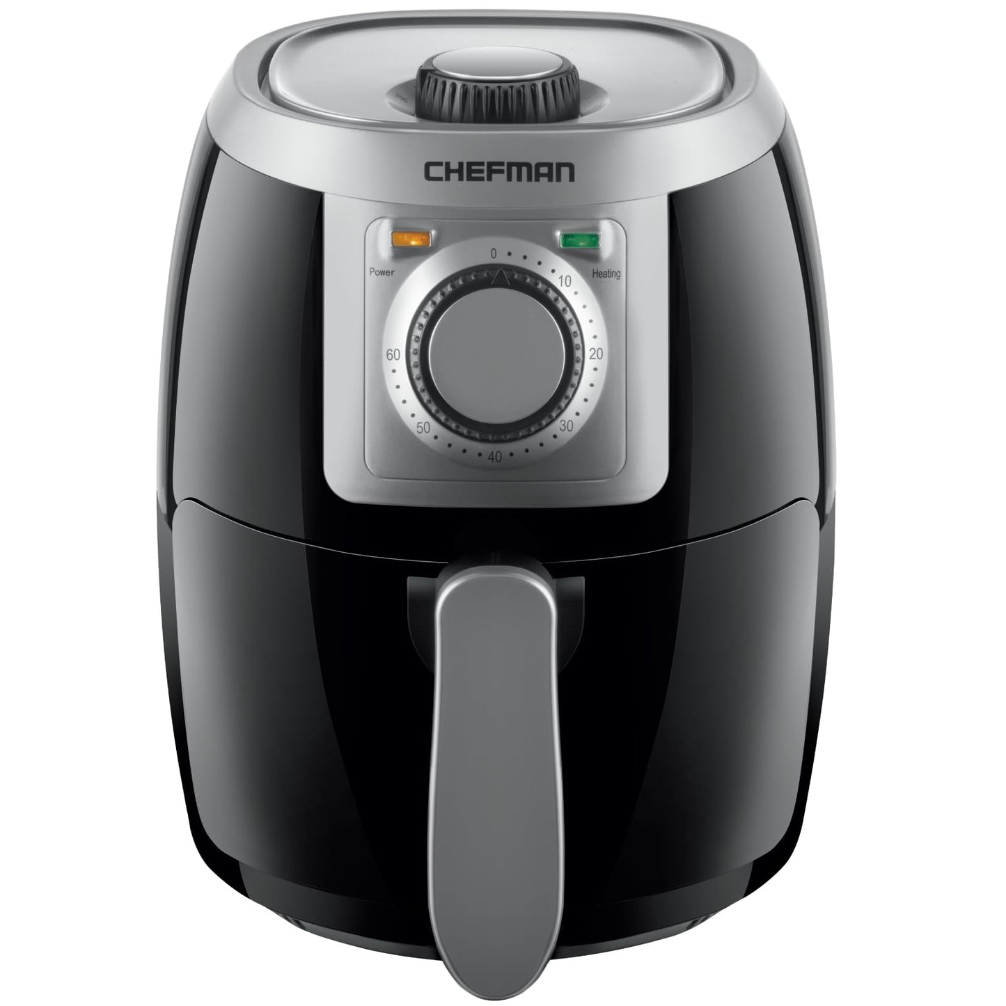 Chefman TurboFry 2-Quart Air Fryer, Personal Compact Healthy Fryer w/ Adjustable Temperature Control, 60 Minute Timer and Dishwasher Safe Basket, Black