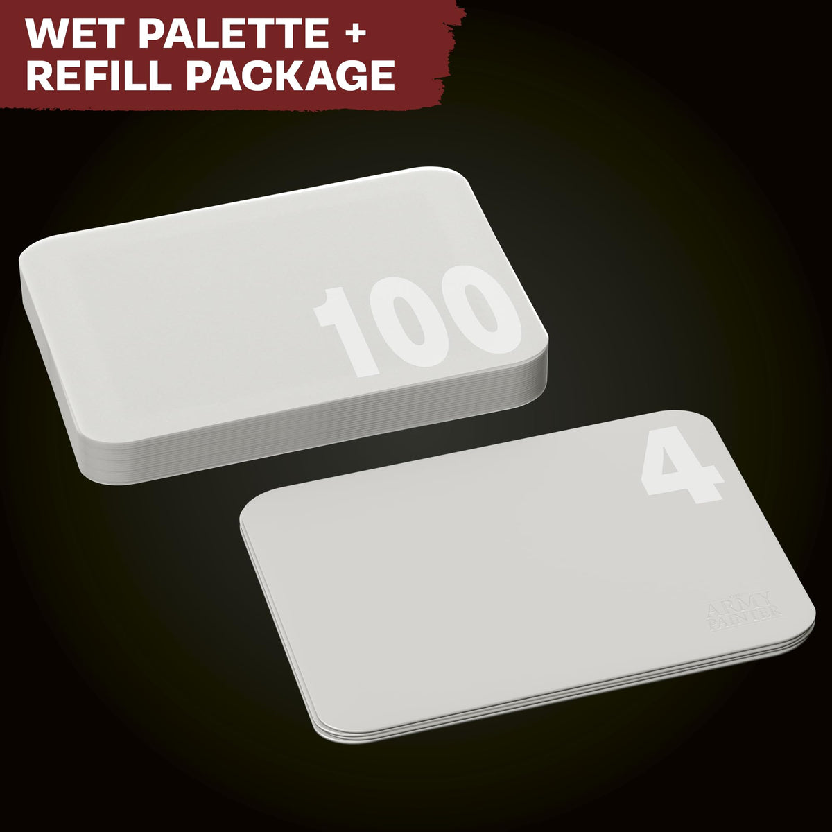 Army Painter Premium Wet Palette for Miniatures - Acrylic Painting Palette with 100 Paper Sheets & 4 Sponges - Lid Included