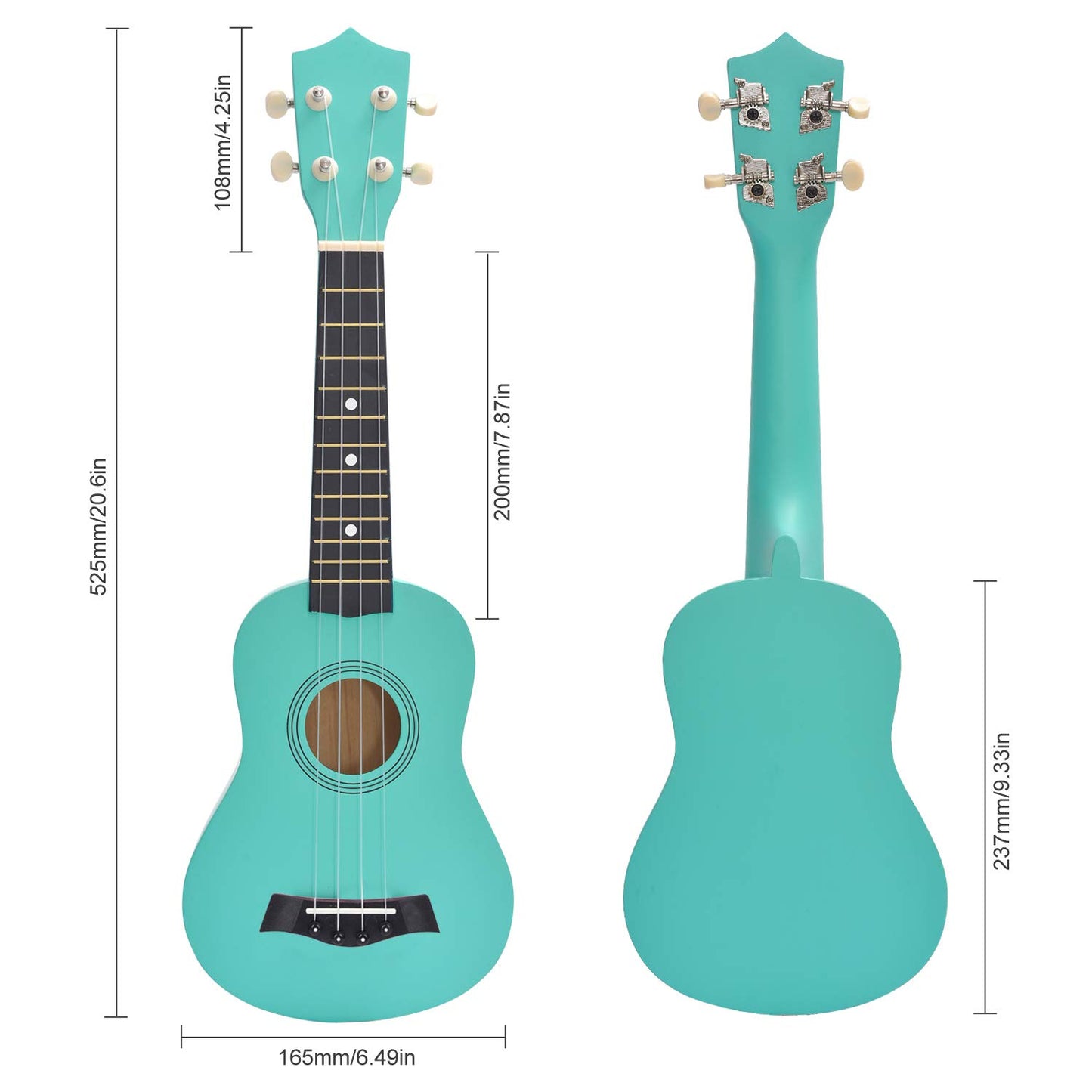 NOT HOME® 21" Soprano Ukulele with a Carrying Bag and a Digital Tuner, Specially Designed for Kids, Students and Beginners (Light Green)