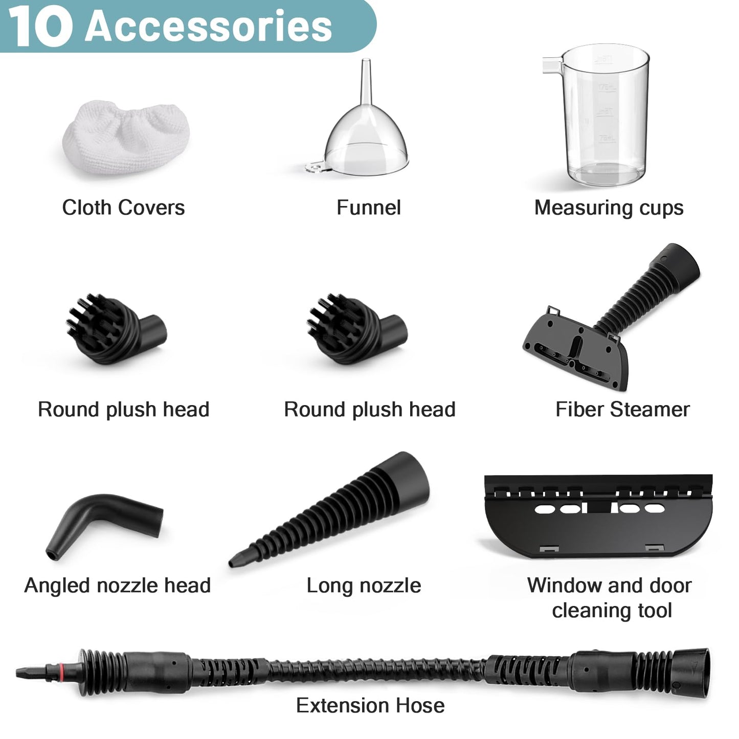 AKPIAN Steam Cleaner Handheld for Home, Hand Held Steam Cleaner with 10 Accessories, Stermer Cleaning With Safety Lock, Multi-Purpose for Kitchen Grease, Bathroom Grout, Upholstery