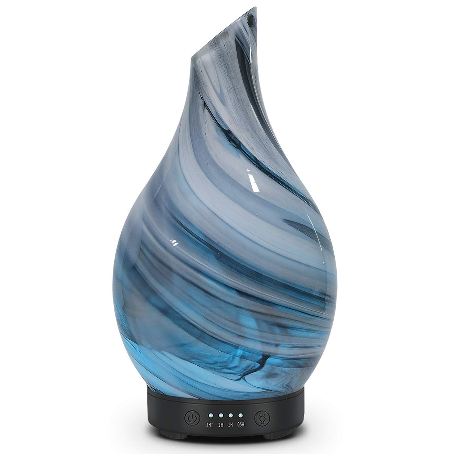 Essential Oil Diffuser 120ml Ultrasonic Aromatherapy Diffuser with Handmade Glass BPA Free Auto Shut-Off Protection, 4 Timer Setting 7 Colors Changed LED for Home Yoga Office