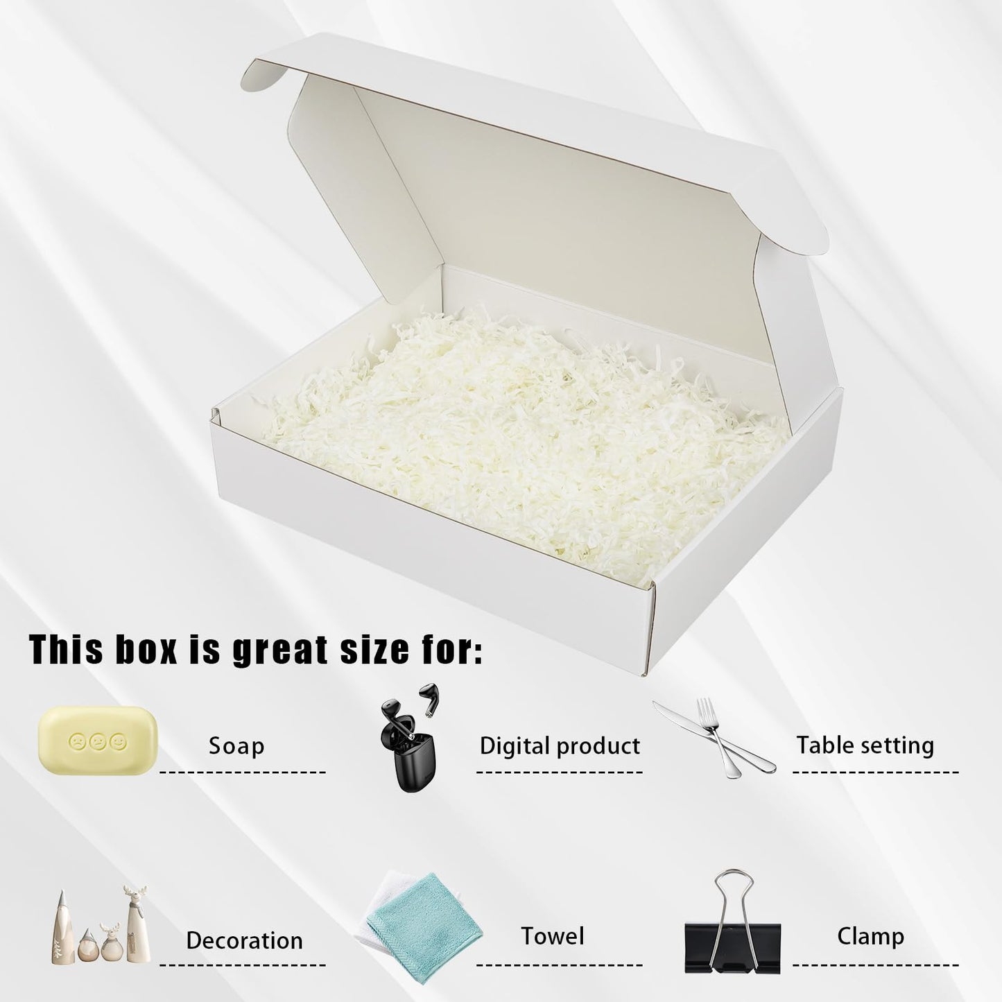 10x8x2 Inch White Shipping Boxes 40 Pack, Mailer Boxes for Packaging Small Business Supplies, Cardboard Boxes for Packaging, Packing Gift Boxes