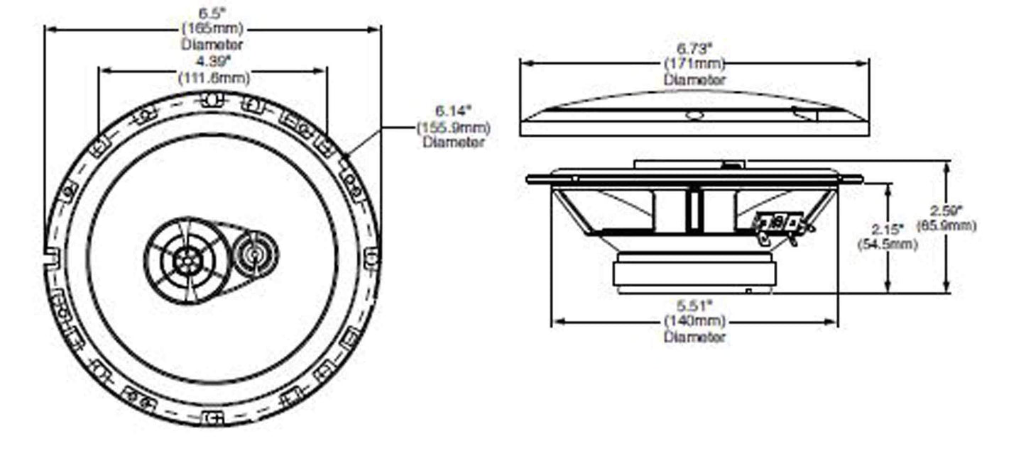 Rockford Fosgate R165X3 Prime 6.5-Inch Full-Range 3-Way Coaxial Speaker - Set of 2