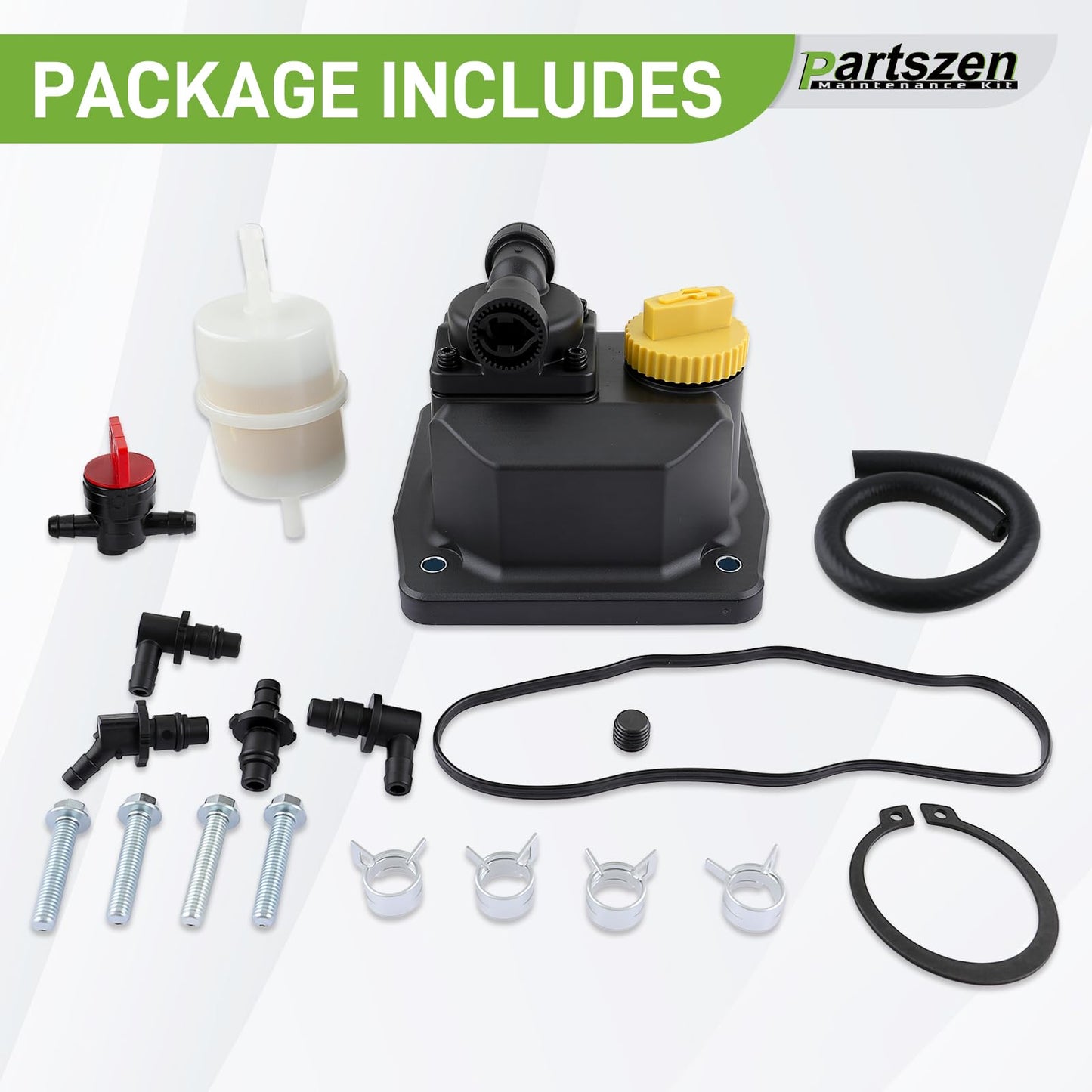 partszen Fuel Pump for Kohler CH18 CH19 CH20 CH22 CH23 CH25 CH640 CH730 Replaces 24 559 02-S 24-559-03-S 24 559 05-S 24-559-08-S 24-559-10-S with Fuel Filter with Generator Fuel Tank Shut off Valve
