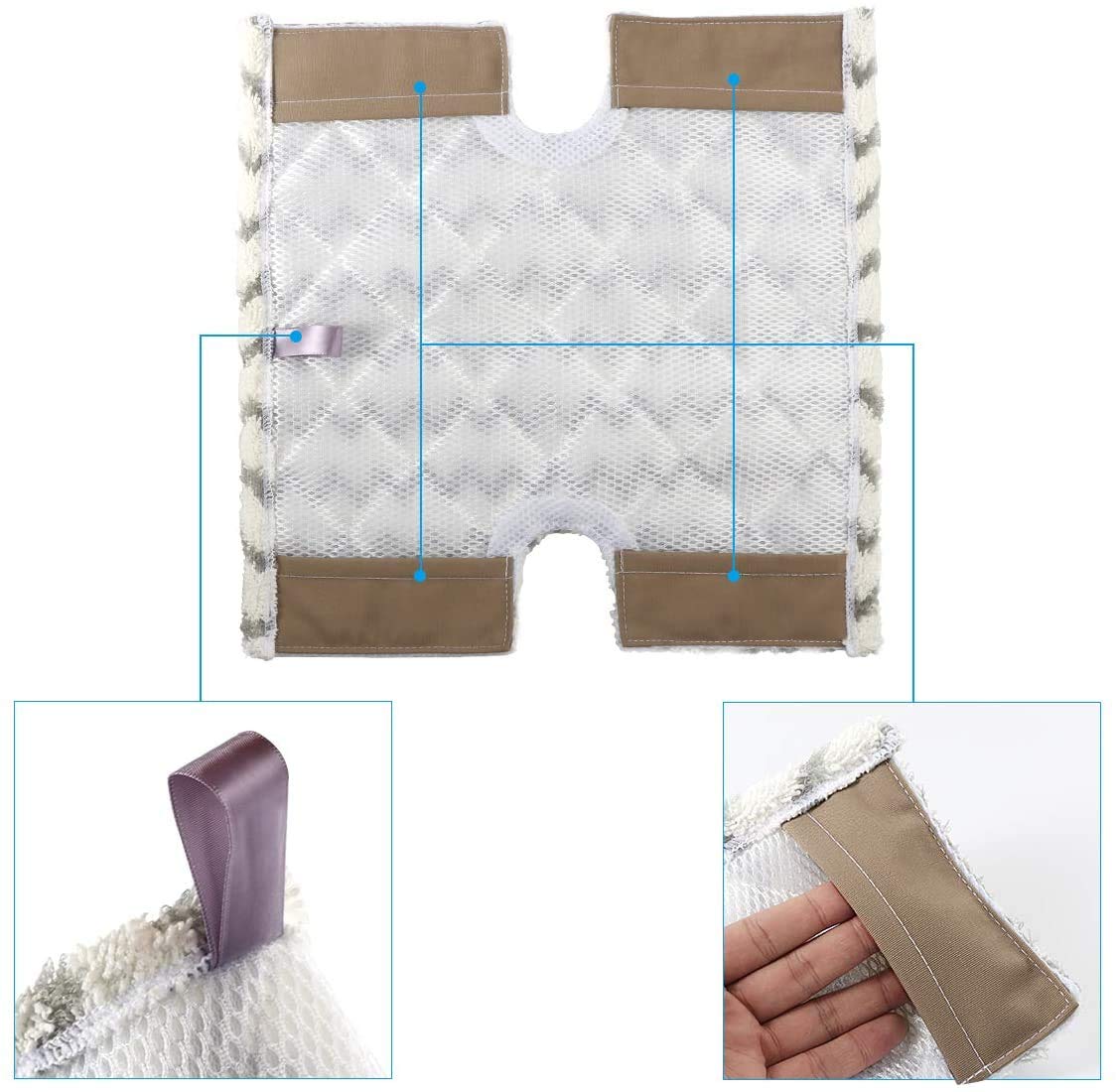 4 Pack Shark Replacement Steam Mop Pads Compatible with Shark Lift-Away Pro Steam Pocket Mop & Shark Genius Hard Floor Cleaning System Pocket Mop S3973 S3973D S5002 S5003 S6001 S6002 S6003