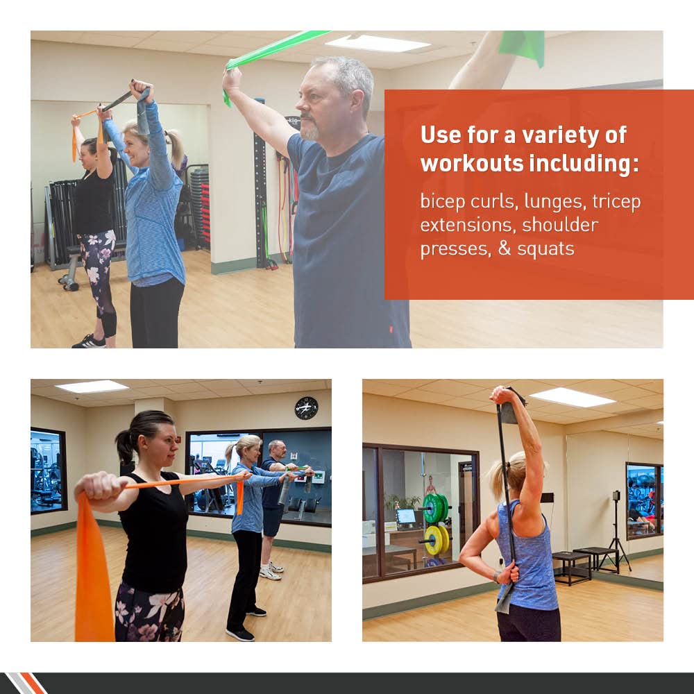 Body Sport Exercise Bands - Light Resistance Exercise Bands in 50 yd. Rolls for Fitness, Stretching, or Physical Therapy - Light Blue