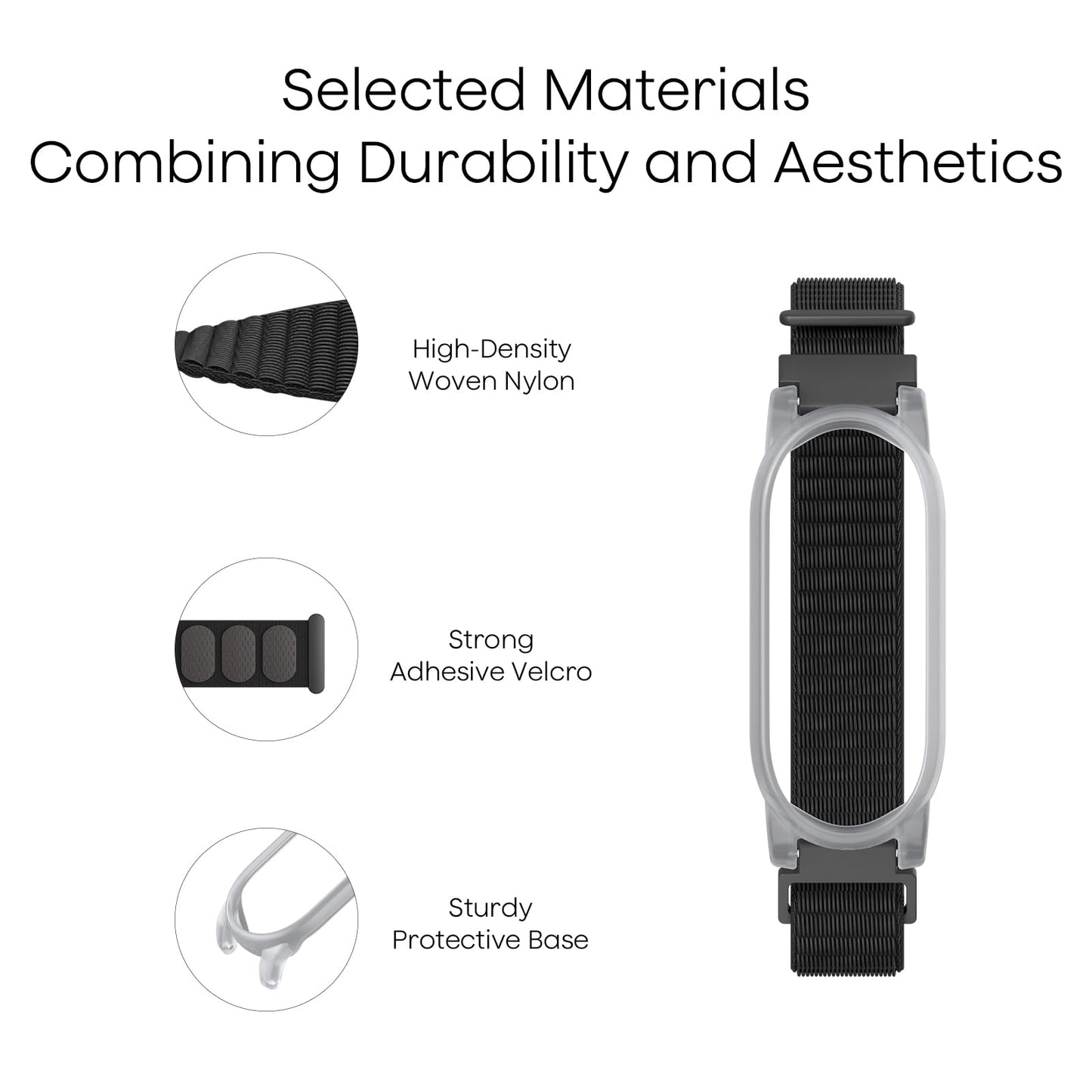 Plaud NotePin Wristband, Adjustable Wearable Strap for NotePin&NotePin S AI Voice Recorder, Breathable Nylon Band with Hook-and-Loop Closure, Fits 7.3–9.3" Wrists, NotePin AI Voice Recorder Accessory(Original Equipment Included)