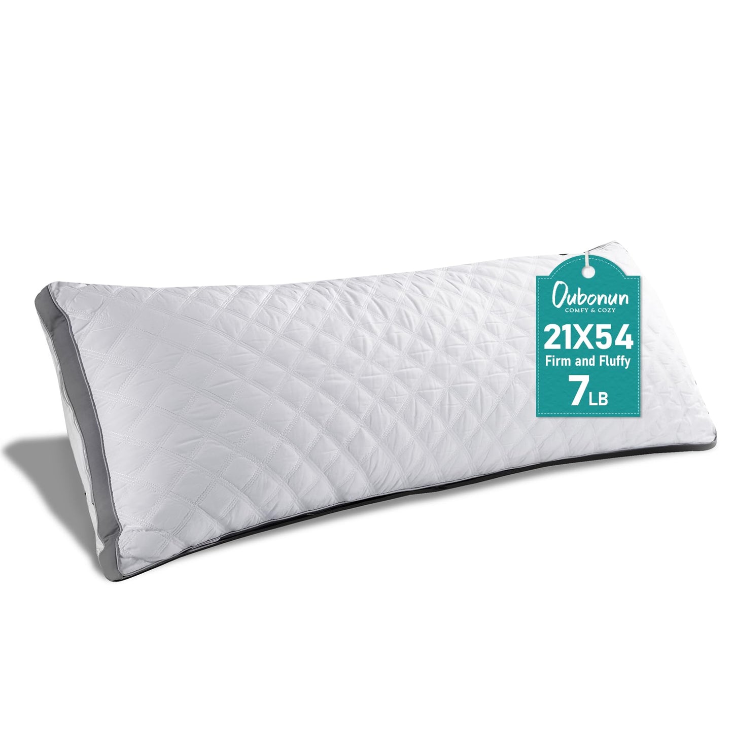 Oubonun Premium Adjustable Loft Quilted Body Pillows - Hypoallergenic Fluffy Pillow - Quality Plush Pillow - Down Alternative Pillow - Head Support Pillow - 21"x54"