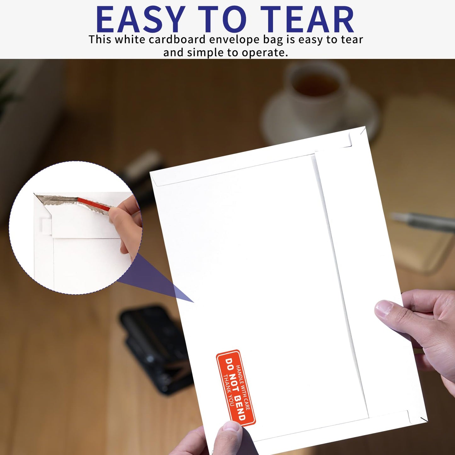 Cheardia 120 Pack Photo Document Mailers with Self Adhesive Seal, 13 x 9.25 Inch Rigid Mailers Stay Flat Cardboard Envelope with Label for CD, Photos, White