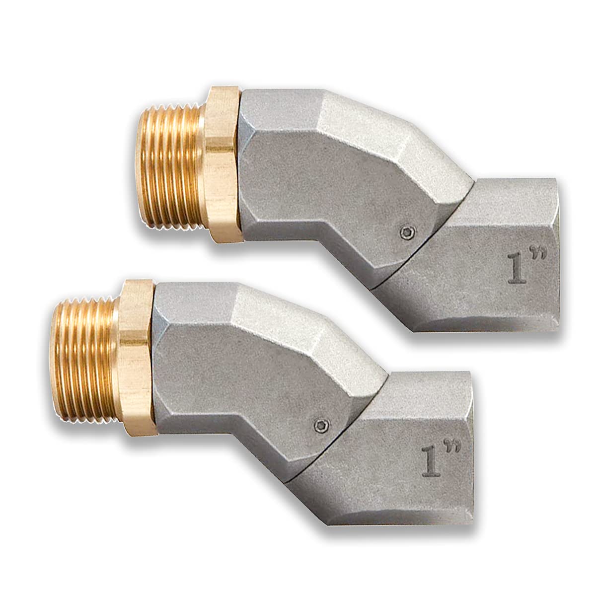 1" NPT 2PCS Swivel 360° Rotating Connector for Fuel Transfer Pump Nozzle Multi-plane Fuel Swivel