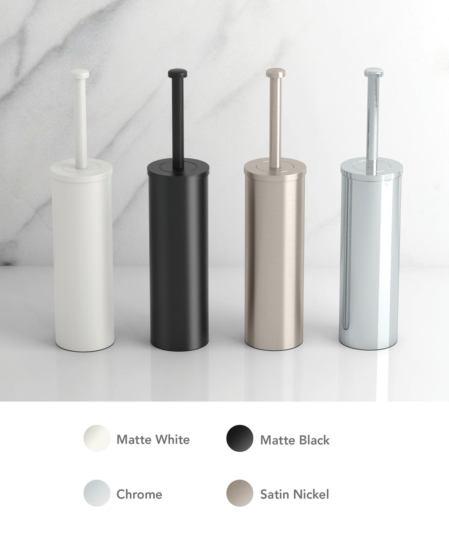 Gatco 1481W Latitude II Slender Toilet Brush Holder, Matte White