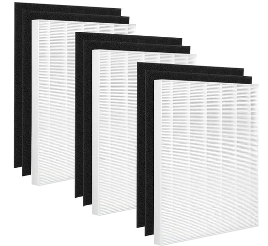 115115 size 21 HEPA Replacement Filter A Compatible with Winix C535, PlasmaWave 5300, 6300, 5300-2, 6300-2, P300, AM90 Air Purifier, 3 True HEPA Filters + 6 Carbon Pre-filters