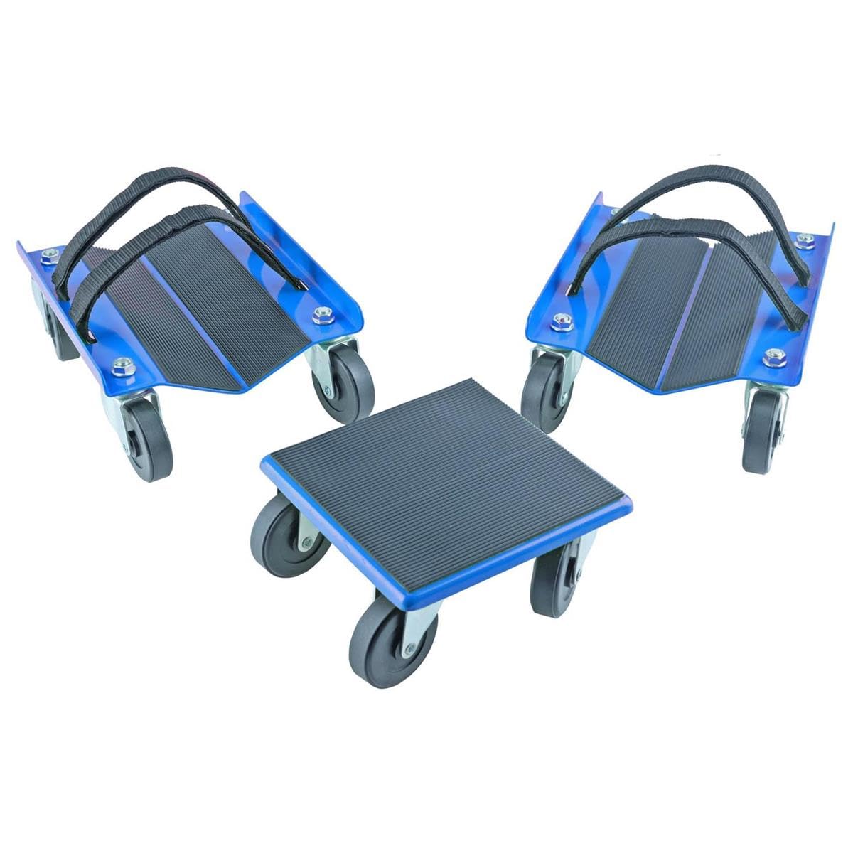 KASTFORCE Snowmobile Dollies Full-Rubber-Pad-Protection Heavy Duty Dollies Carries up to 1500 lbs (682 kg) V-Slide with 2.5 Inch Swivel Casters 2 Pairs of Heavy Duty Straps KF2020