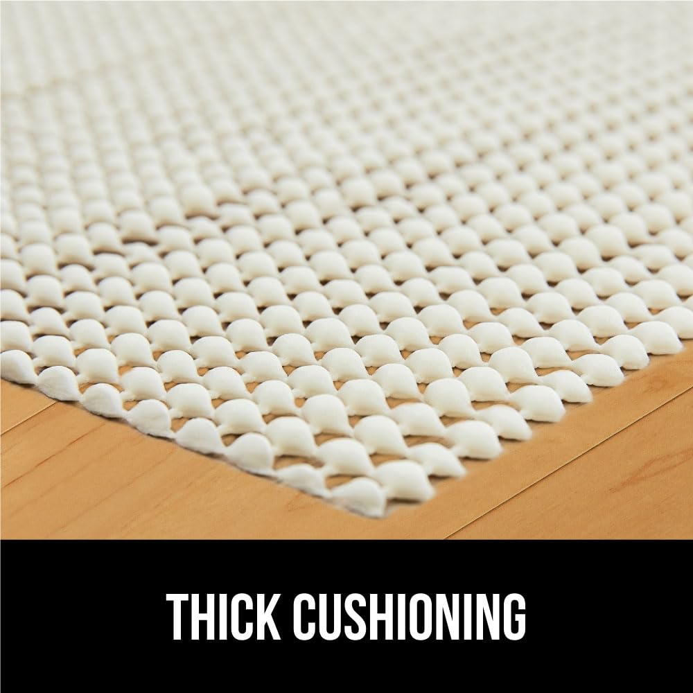 GORILLA GRIP Extra Strong Rug Pad Gripper, 6x9 FT, Grips Keep Area Rugs in Place, Thick, Slip and Skid Resistant Pads for Hard Floors, Under Carpet Mat Cushion and Hardwood Floor Protection