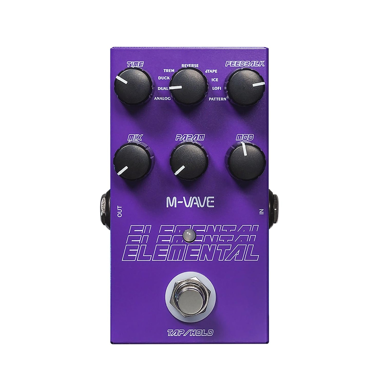 M-VAVE ELEMENTAL Digital Delay Pedal - 9 Modes, 3000ms Psychedelic Delay, Artistic Design, Dual Power Supply, TAP/HOLD Modes for Guitar/Keyboard