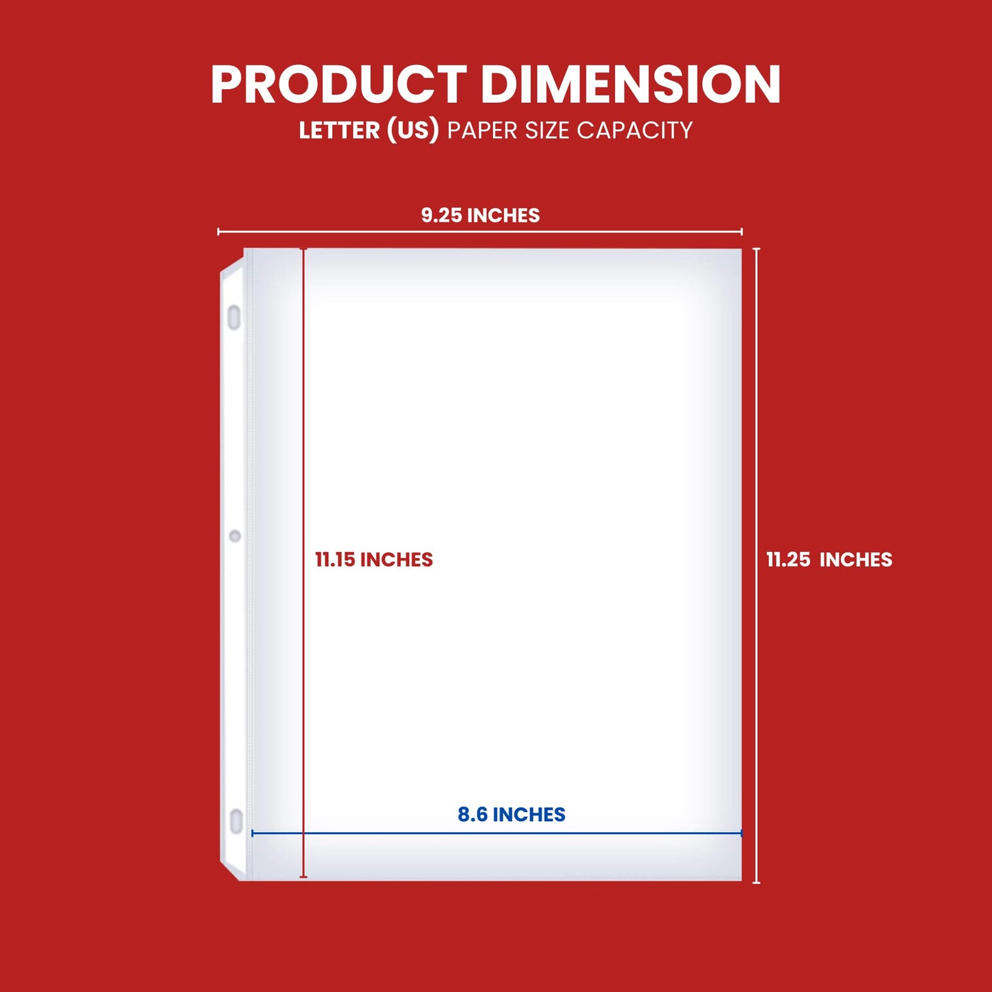 Clear Sheet Protectors, 8.5" x 11", 500 Pack, Durable, Top Load,Reinforced Holes, Acid-Free/Archival Safe