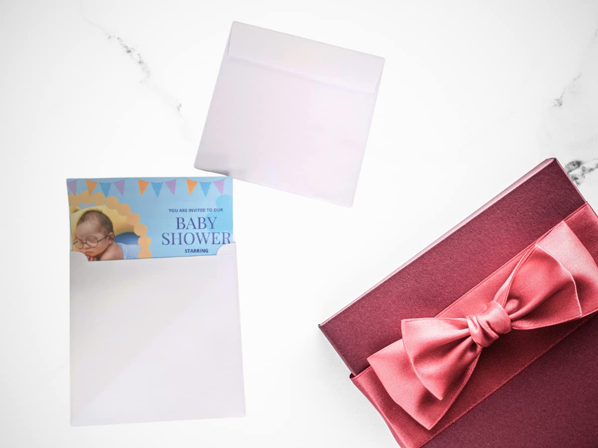 WIN PAQ 6 x 6 Square Envelope, 70lb White, Peel and Seal (100 counts /Pack) – Perfect for Invitation, Photo & Birthday Card