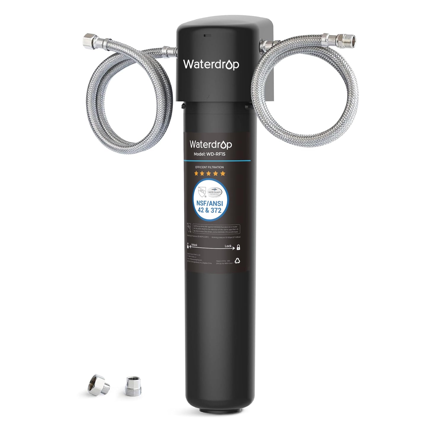 Waterdrop 15UA Under Sink Water Filter System, Reduces Lead, Chlorine, Bad Taste & Odor, Under Counter Water Filter Direct Connect to Kitchen Faucet, NSF/ANSI 42 Certified, 19000 Gallons, USA Tech