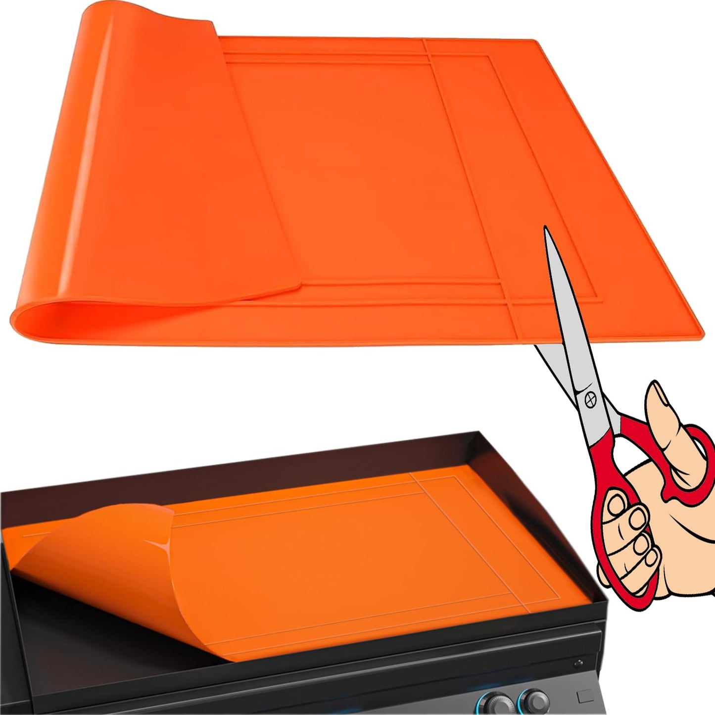 Blackstone Silicone Griddle Cover 36 INCH, Easy Cut to Fit 36",30", 28", 22", Blackstone Silicone Mat All Season Flat Top Protective Grill Cover