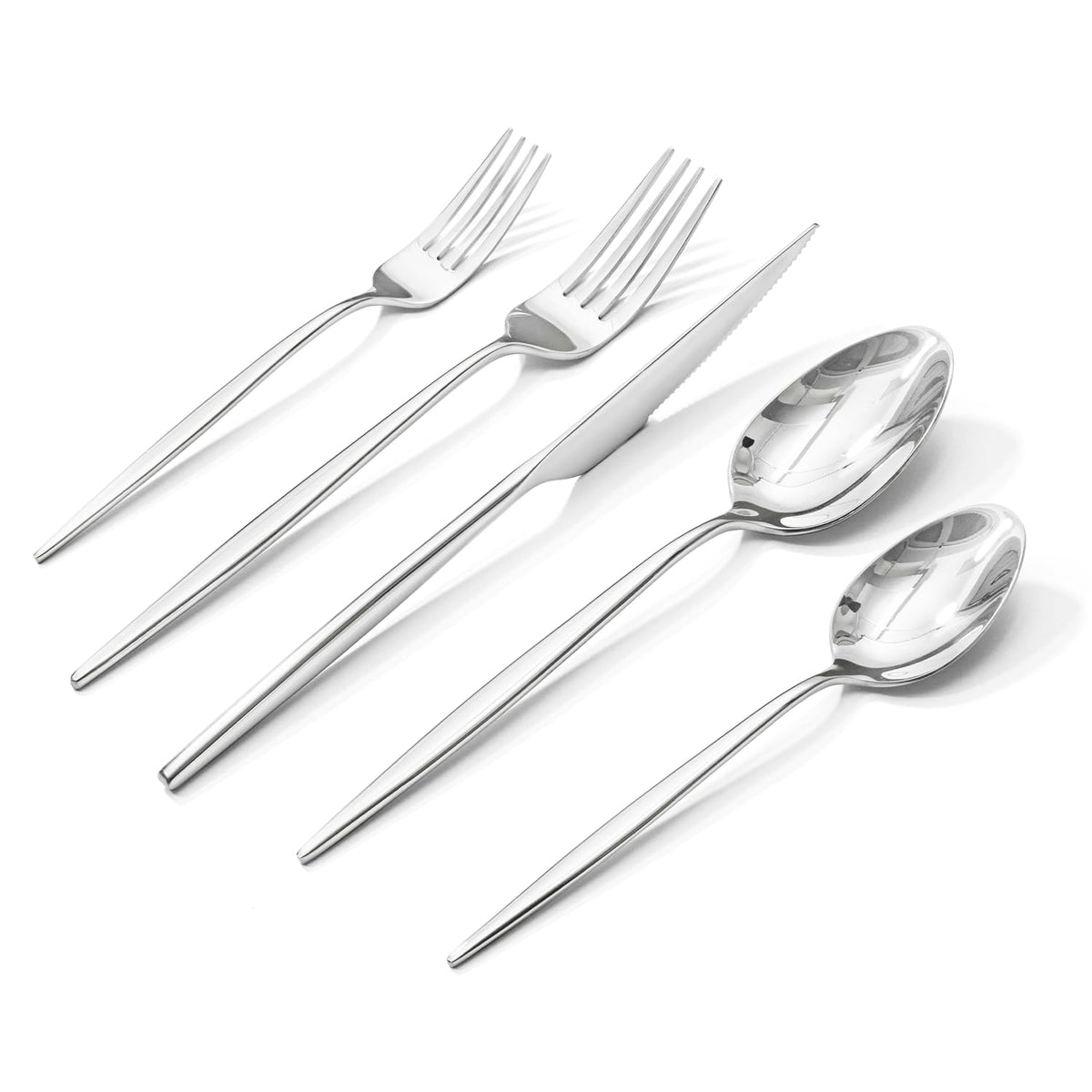 KINGSTONE Silverware Set, 30-Piece Flatware Set Cutlery Set Premium 18/10 Stainless Steel, Tableware Include Forks Knives Spoons for Home Restaurant Wedding Party, Dishwasher Safe