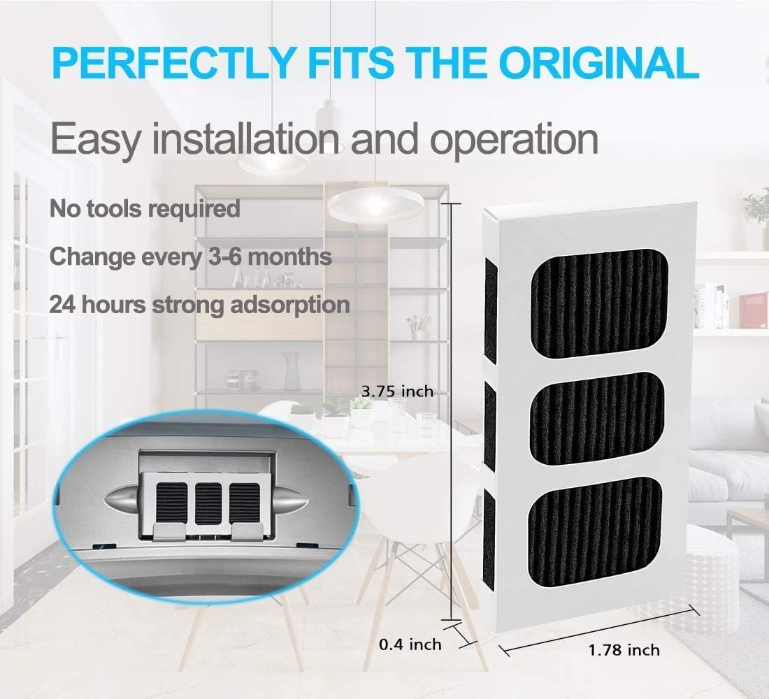 Refrigerator Air Filter Replacement for Paultra2 Pure Air II Ultra 2, 242047805, and Fridge Water Filter Compatible with Frigidaire Eptwfu01 Puresource Ultra II, Fpbc2277rf Fghb2868tp, 3+3 Combo Pack