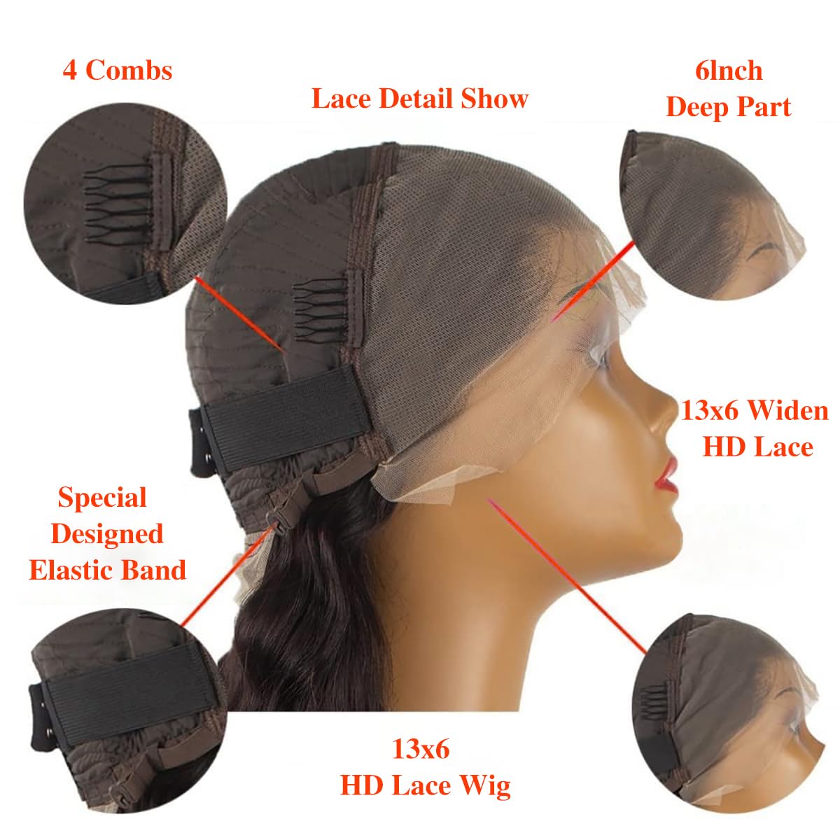 13x6 Body Wave Lace Front Wigs Human Hair 180% Density 24 Inch Bleached Knots Lace Frontal Wigs for Black Women Long Wig Natural Black (24 inch)