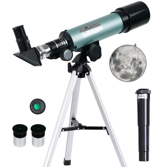 Mijiaowatch Telescopes for Kids, 50mm Aperture 360mm Astronomical Telescope 90X Zoom HD Outdoor Monocular Space Telescope Portable Refractor Spotting Scope with Tripod for Kid/Adult/Beginner (50mm)