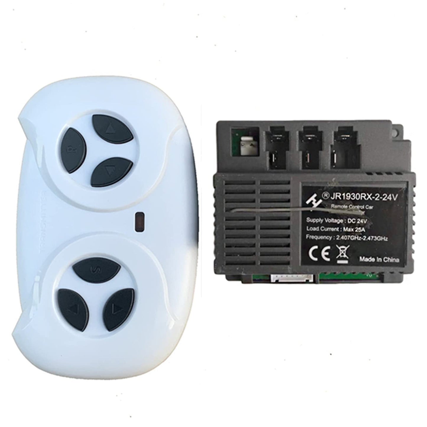 2.4G Bluetooth Remote Control and JR1930RX-2-24V Receiver Kit Kids Powered Ride On Car,Controller Control Box Accessories for Children Electric Ride On Car Replacement Parts