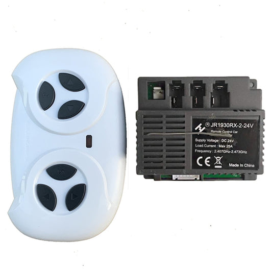 2.4G Bluetooth Remote Control and JR1930RX-2-24V Receiver Kit Kids Powered Ride On Car,Controller Control Box Accessories for Children Electric Ride On Car Replacement Parts