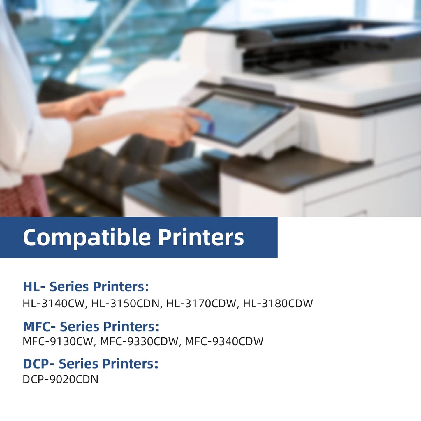 TN221 Toner Cartridges TN225 Toner Compatible Replacement for TN221 TN225 TN-221 TN-225 Use with MFC-9130CW HL-3170CDW MFC-9330CDW MFC-9340CDW HL-3140CW HLL3170CDW MFC-9140CDN Printer (4 Pack)