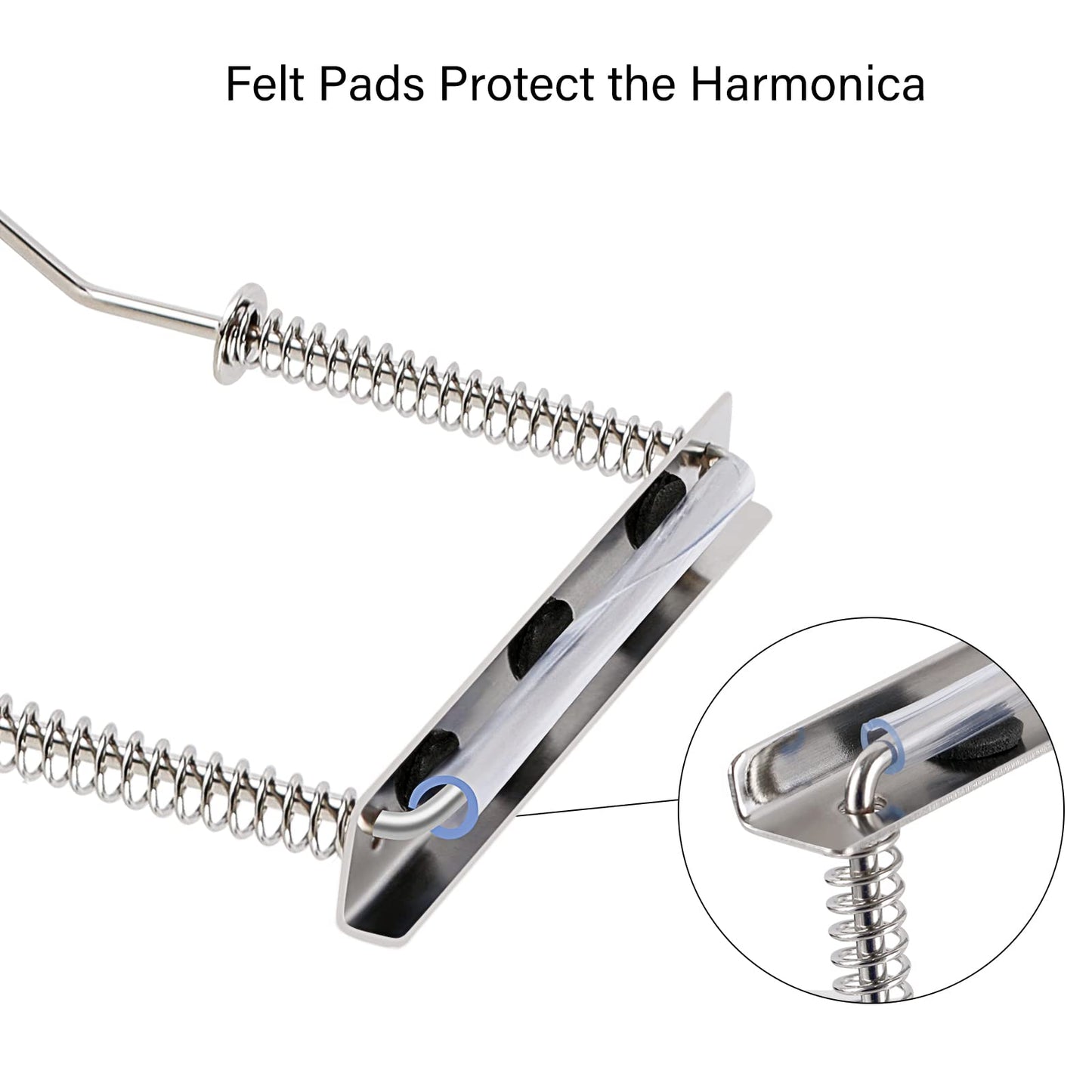 EASTROCK Harmonica Holder,10 Hole Professional Harmonica Holder Neck,Anti-Scratch Adjustable Harmonica Neck Brace,Hands-Free During the Performance