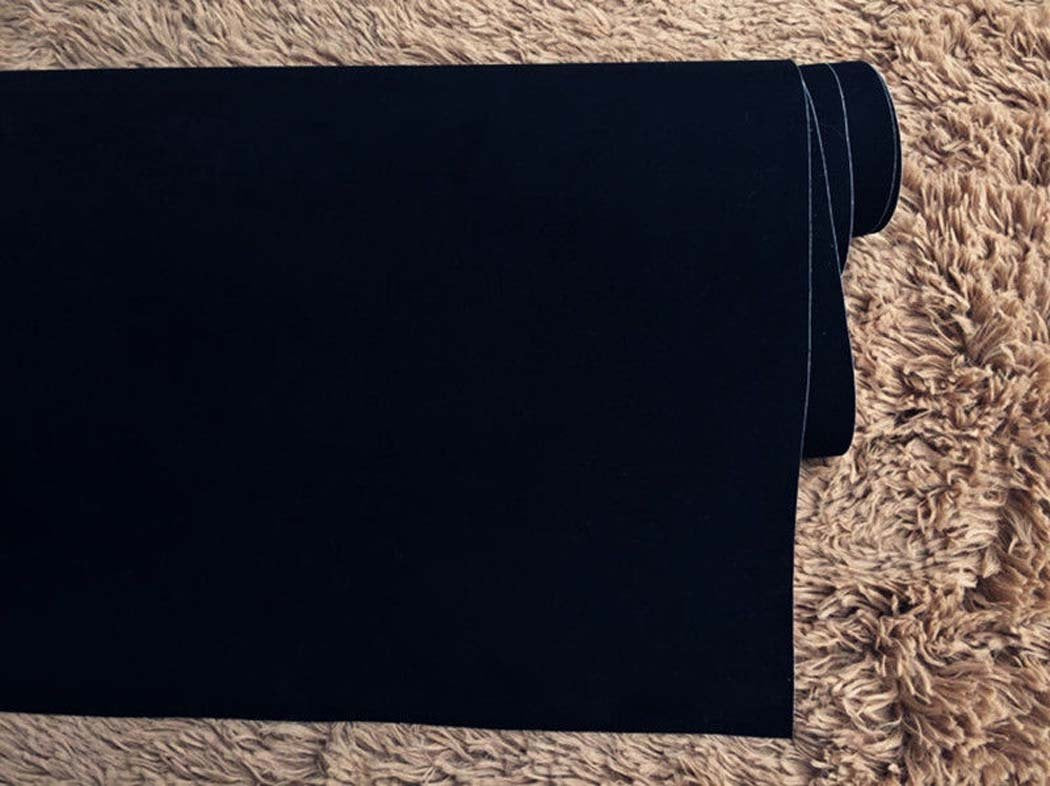 Self Adhesive Velvet Flock Contact Paper Liner for Jewelry Drawer 17.7" x 117" Craft Fabric Peel and Stick, Soft Velvet Liner for Drawer DIY (Black, 17.7" x 117")