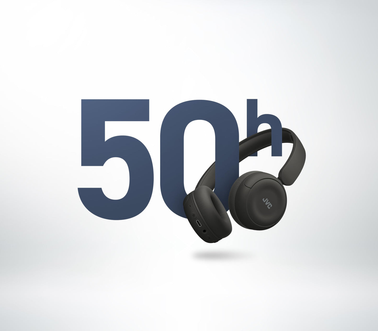 JVC Wireless Headphones with 50H Battery Life, Soft Cushions, Foldable Design, Bluetooth 5.3, Multipoint Connection, App EQ, Built-in Mic