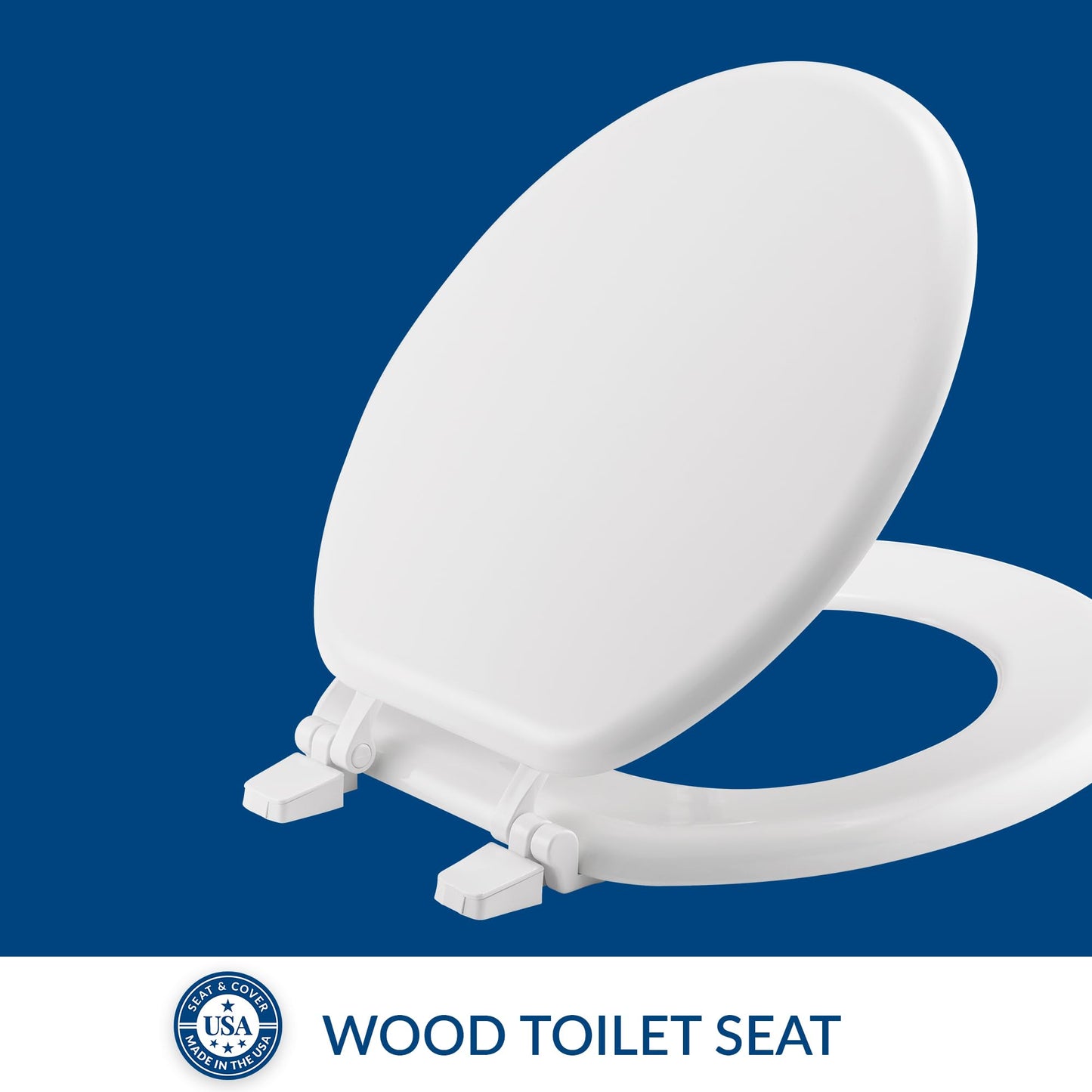 Bemis 400TTA000 Economy Molded Wood Round Toilet Seat, White