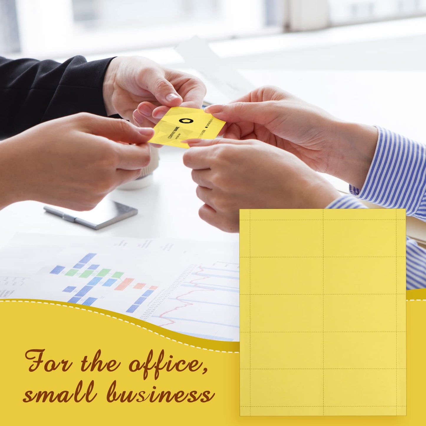 Fainne 2000 Pieces Blank Printable Business Cards Mini Note Index Perforated Card Stock Compatible with Laser and Inkjet Printer Double Sided Printing Paper 10 Cards/Sheet (Yellow)