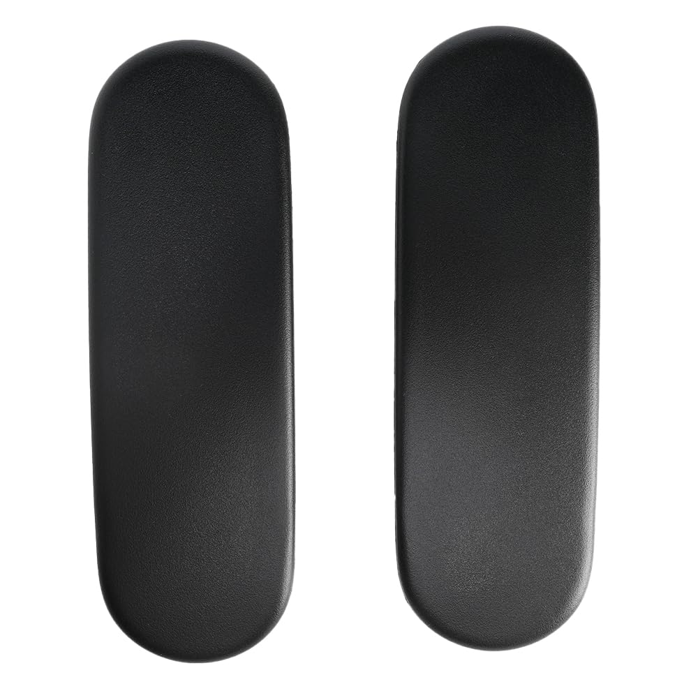 Arm Pads Caps Replacement for Herman Miller Fixed and Height Adjustable Armrest Sayl Office Chair, Black Vinyl (1-Pair)