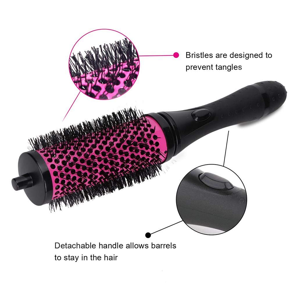 Round Comb, 7 Pack Anti-Static Detachable Round Hair Brush Professional Ionic Hair Styling Curling Brush Precise Heat Styling For All Hair Types