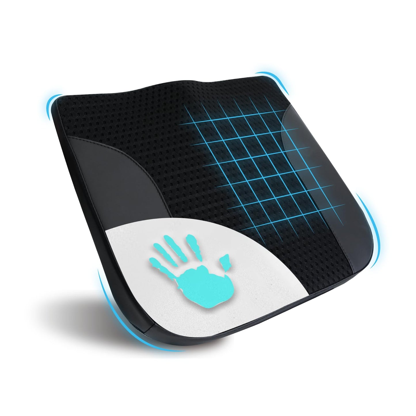 Car Seat Cushion: Comfortable Memory Foam Car Seat Cushion for Driving - for Sciatica-Tailobone Pain Relief - Seat Cushion for Car-Truck, Office, Wheelchair - Black Leather & 4D Mesh