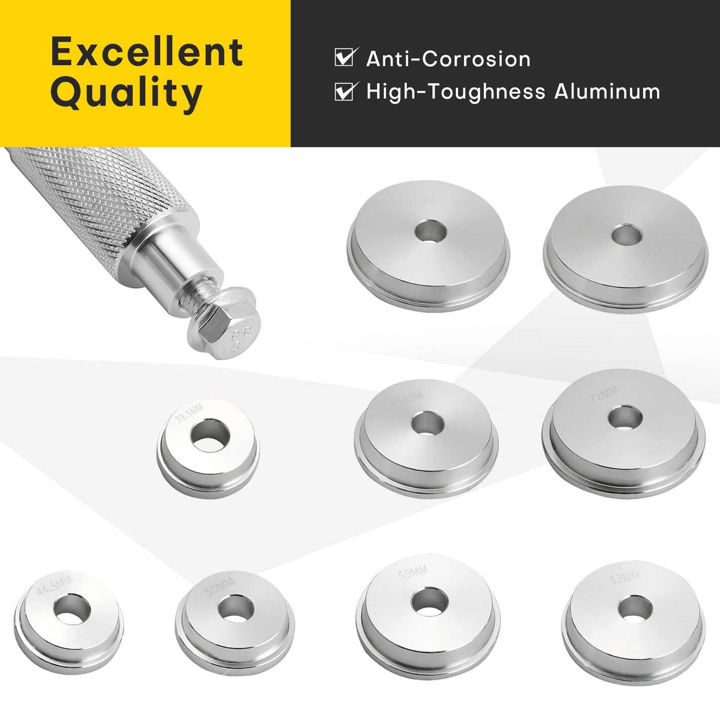 Acymner 10pcs Bearing Race and Seal Bushing Driver Install Set | Aluminum Bearing Race Installer, Seal Installation Tool, Bearing Install Tool, Axle Seal Installer