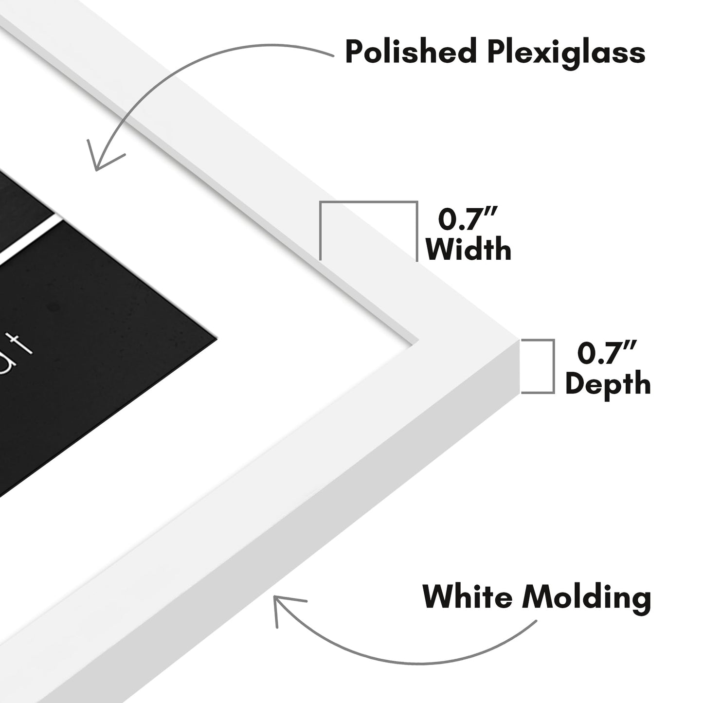 Americanflat 22x28 Poster Frame with Polished Plexiglass - Use as 18x24 Frame with Mat or Display 22x28 Photo Without Mat - Streamline Collection - Thin Border Picture Frames for Wall - White