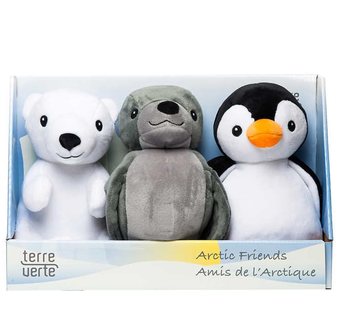 Terre Verte Arctic Friends Dog Plush Toys, Soft, Washable & Durable, Interactive Squeaky Toys, Perfect for Small, Medium, & Large Breeds, Ensuring Endless Entertainment, 3 Pack Cute Dog Plushies