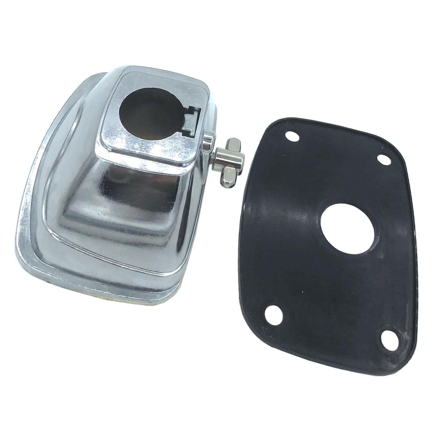 TUOREN Tom Cymbal Holder Clamp Metal Bass Drum Tom Mount Bracket with Plastic Gasket Mounting Screws, 24.5-27mm Diameter Universal Drum Kit Holder Base Plate for Percussion Drum Set