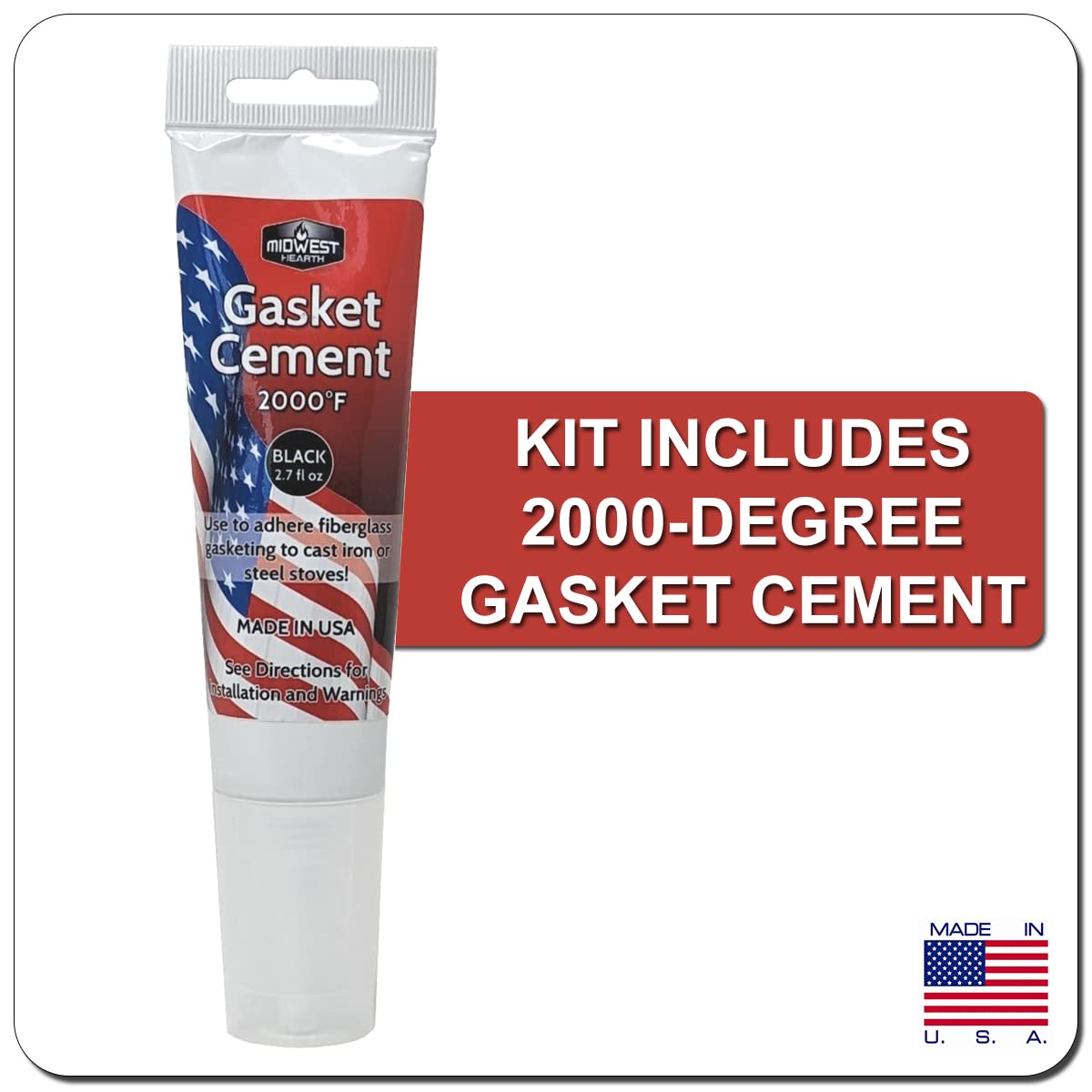 Midwest Hearth 4322 Gasket Kit for Defiant 1910 and 1945 Stoves by Vermont Castings (Made in USA)