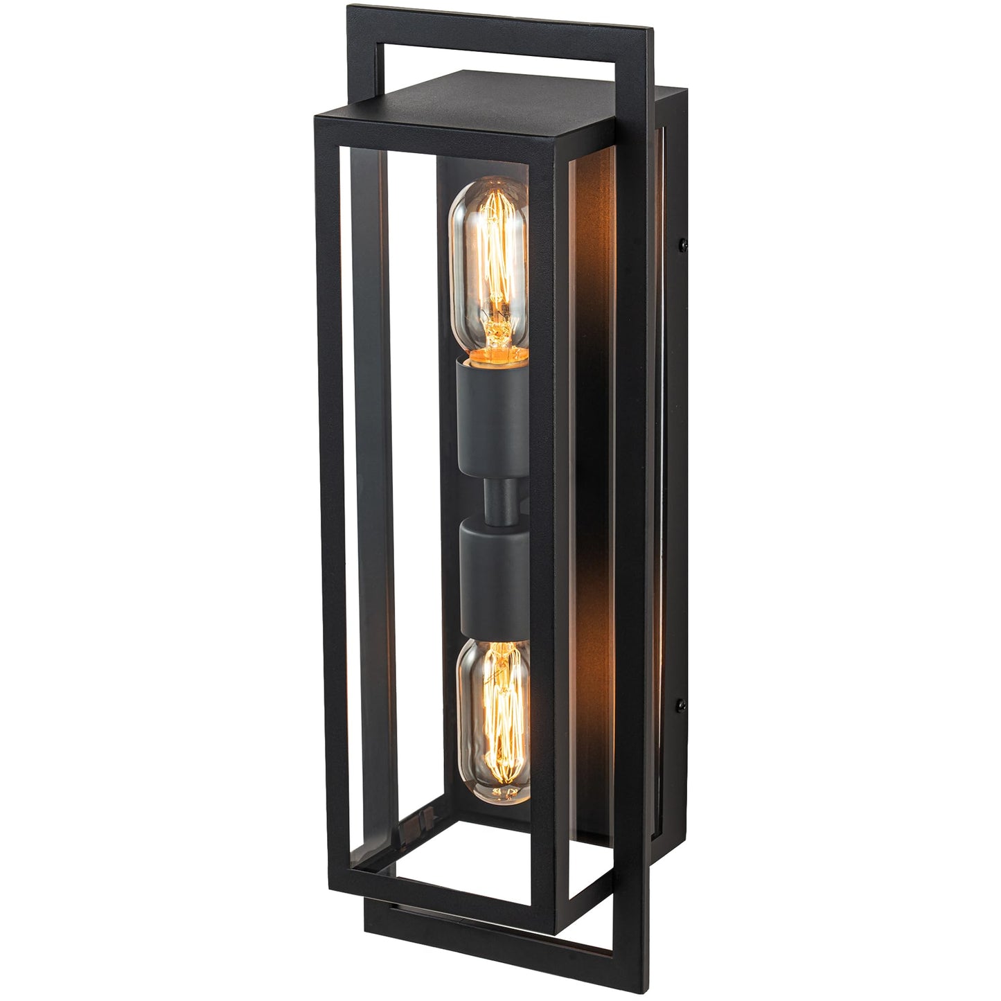 OUPAVOCS Outdoor Wall Light Fixture, Modern Porch Light Wall Mount, Exterior Wall Lamp with Clear Glass, Up and Down Outside Wall Sconce Lighting for House, Patio, Garage