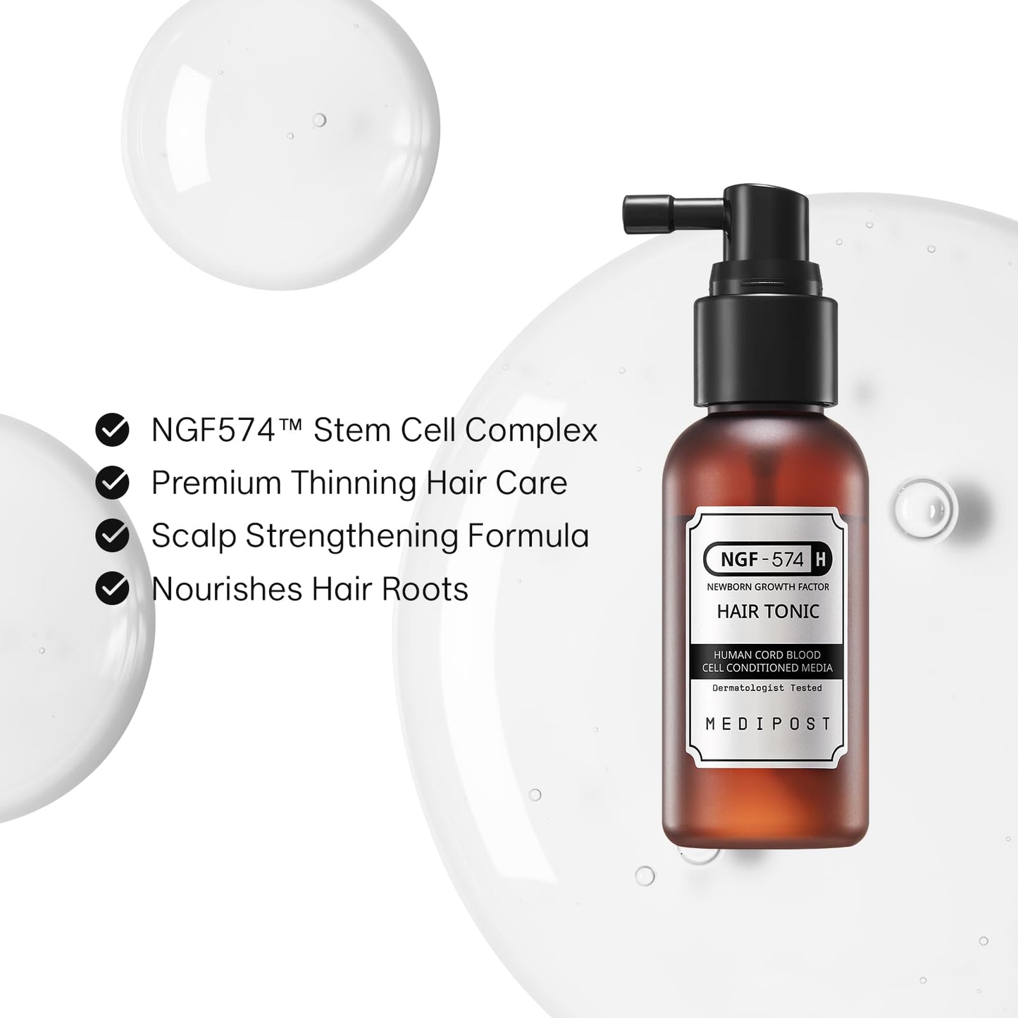 CELONIA NGF 574H Hair Tonic, Korean Primed Bio Stem Cell Hair And Scalp Treatment Serum For Hair Growth And healthy Scalp, Non Greasy Non Oily, Anti Hair Loss, Reduce Flaky Itch And Dry Scalp 50ml
