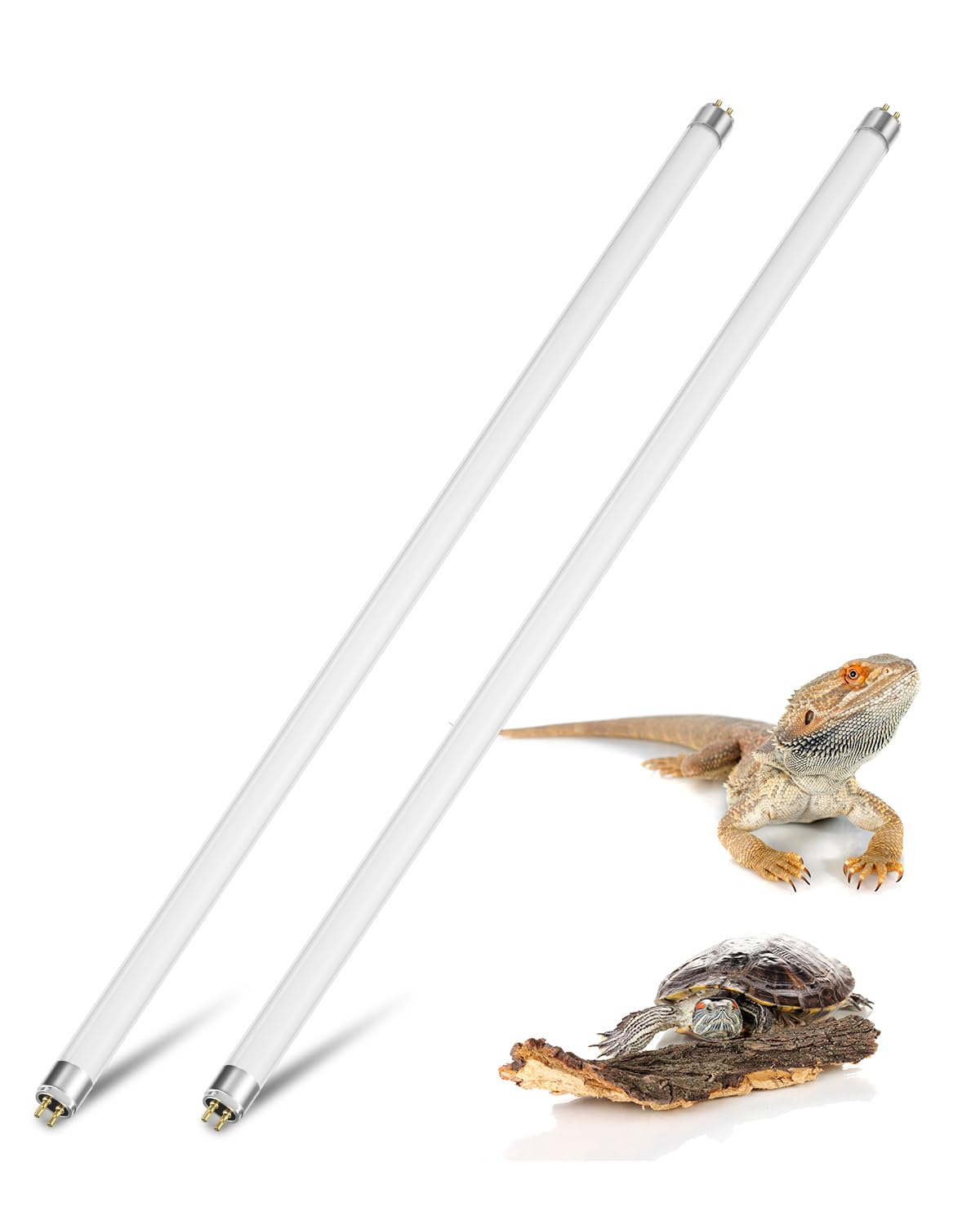 BrightArk T5 10.0 UVB Reptile Light 24W, 2 Pack, 22in, for Bearded Dragon, Chameleon, Tortoises, Lizards, Turtles