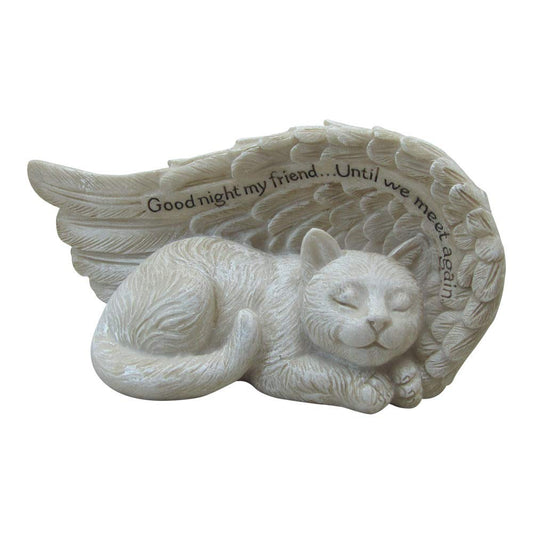 Comfy Hour Loving Memory Collection 4" Cat Peacefully Sleeping in Angel Wing Figurine Pet Statue - in Memory of My Best Friend Bereavement, Polyresin